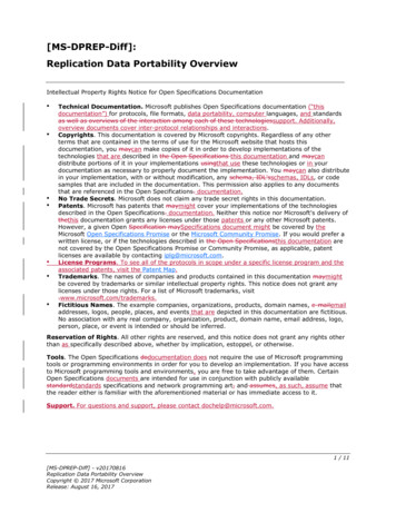 [MS-DPREP-Diff]: Replication Data Portability Overview