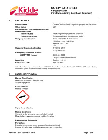 SAFETY DATA SHEET Carbon Dioxide (Fire Extinguishing Agent . - Carrier