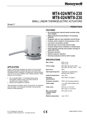 Small Linear Thermoelectric Actuators - نمایندگی هانیول