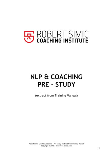 Nlp & Coaching Pre - Study