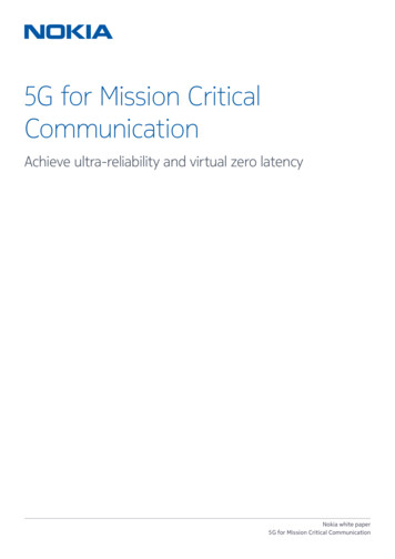 5G For Mission Critical Communication - BME-HIT