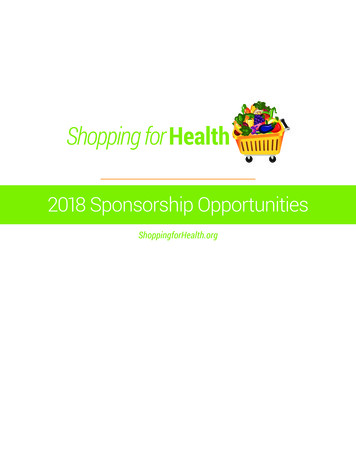 2018 Sponsorship Opportunities - Shoppingforhealth 