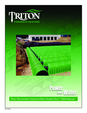 TritonChamber System For Stormwater Management Installation Manual