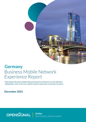 Germany Business Mobile Network Experience Report