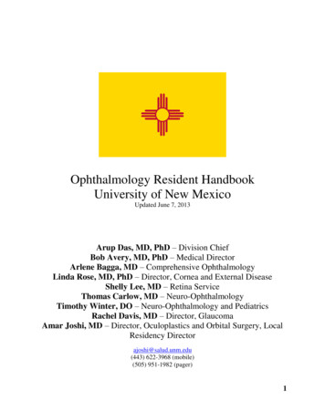 Ophthalmology Resident Handbook University Of New Mexico