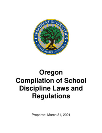 Oregon Compilation Of School Discipline Laws And Regulations - Ed