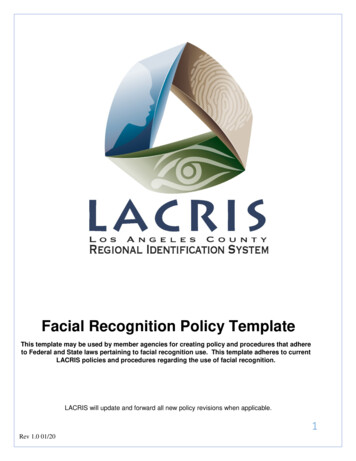 Facial Recognition Policy Template - LACRIS