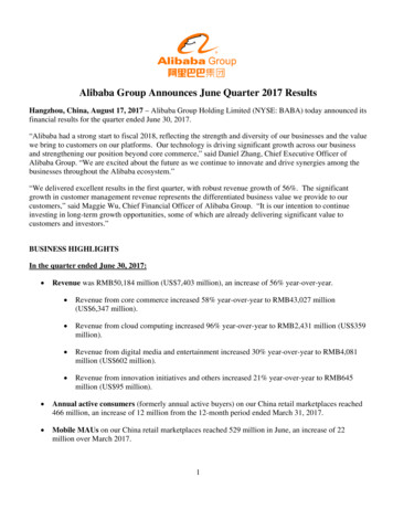 Alibaba Group Announces June Quarter 2017 Results (FINAL)