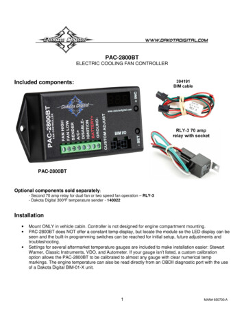 PAC-2800BT ELECTRIC COOLING FAN CONTROLLER - CacheFly