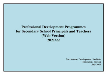 Professional Development Programmes For Secondary School Principals And .