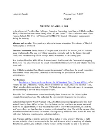 University Senate Proposed: May 3, 2019 - Columbia University