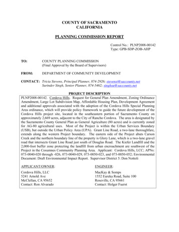 County Of Sacramento California Planning Commission Report