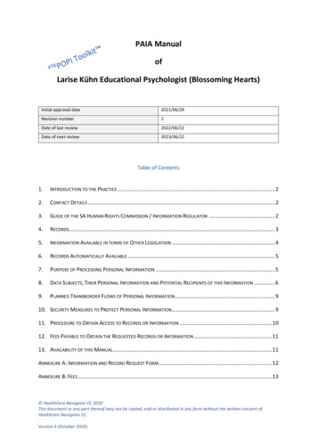 PAIA Manual Of Larise Kühn Educational Psychologist (Blossoming Hearts)