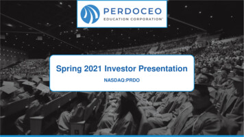 Spring 2021 Investor Presentation - S23.q4cdn 