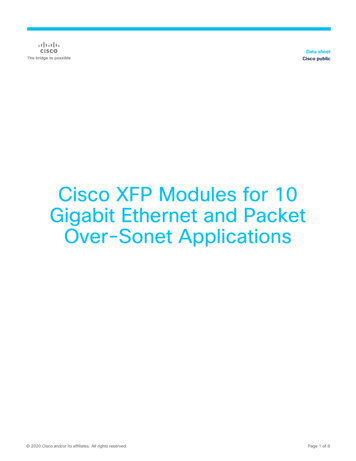 Cisco XFP Modules For 10 Gigabit Ethernet And Packet Over-Sonet .