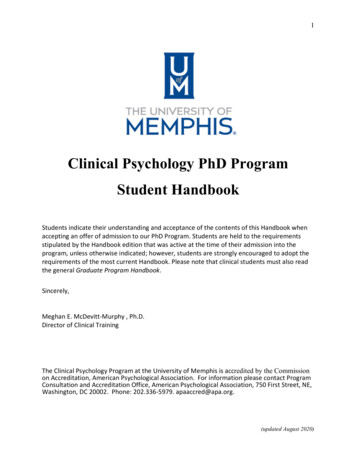 Clinical Psychology PhD Program Student Handbook