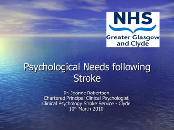 Psychological Needs Following Stroke - NHSGGC