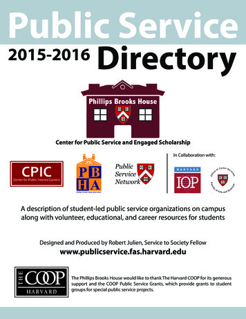 Public Service 2015-2016 Directory - Harvard University