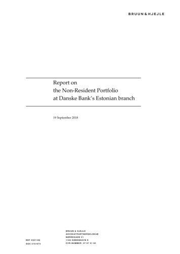 Report On The Non-Resident Portfolio - Danske Bank