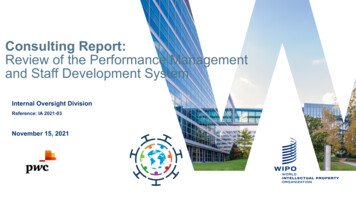 Consulting Report: Review Of The Performance Management And . - WIPO