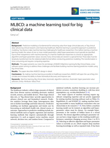 MLBCD: A Machine Learning Tool For Big Clinical Data