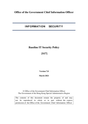 Baseline IT Security Policy [S17] - GovCERT