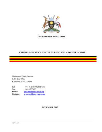 The Republic Of Uganda Schemes Of Service For The Nursing And Midwifery .