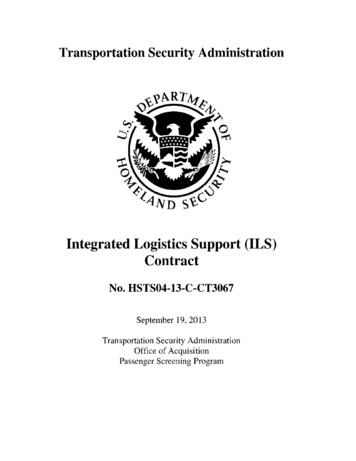 Integrated Logistics Support (ILS) Contract - Dhs.gov