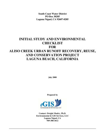INITIAL STUDY AND ENVIRONMENTAL CHECKLIST FOR ALISO CREEK . - California