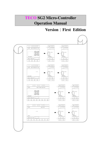 TECO SG2 Micro-Controller Operation Manual VersionꅇFirst Edition