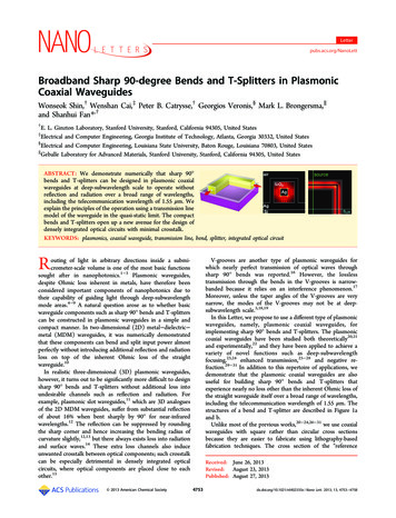 Broadband Sharp 90-degree Bends And T Splitters In Plasmonic Coaxial .
