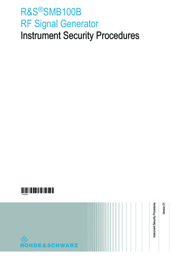 R&S SMB100B Instrument Security - Scdn.rohde-schwarz 