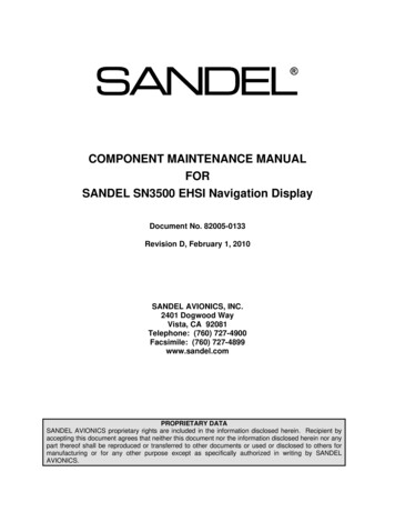 82005-0133 D Component Maintenance Manual SN3500 - Sandel
