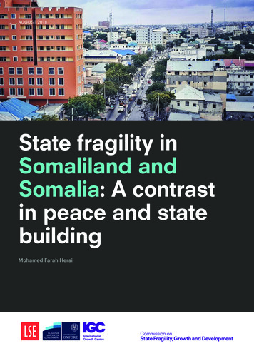 State Fragility In Somaliland And Somalia A Contrast In Peace And . - IGC