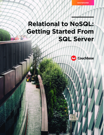 Relational To NoSQL: Getting Started From SQL Server - Couchbase