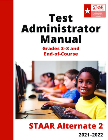 Test Administrator Manual - Texas Education Agency