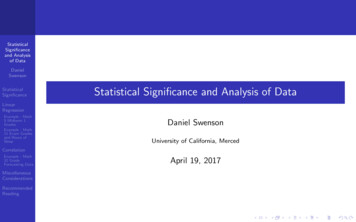 Statistical Significance And Analysis Of Data