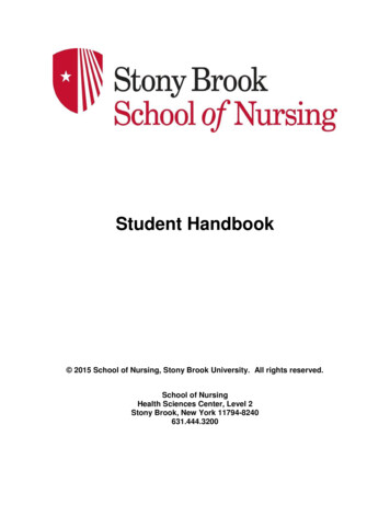 Student Handbook - 2015 - Stony Brook School Of Nursing