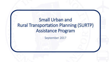 Small Urban And Rural Transportation Planning (SURTP) Assistance Program