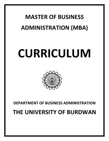 CURRICULUM - The University Of Burdwan