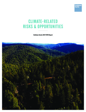 CLIMATE -RELATED RISKS & OPPORTUNITIES - Goldman Sachs