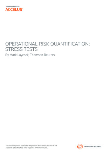 OPERATIONAL RISK QUANTIFICATION: STRESS TESTS - Qtxasset 