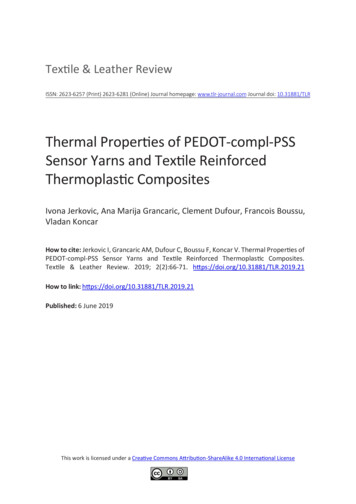 Thermal Proper Es Of PEDOT-compl-PSS Sensor Yarns And Tex Le Reinforced .