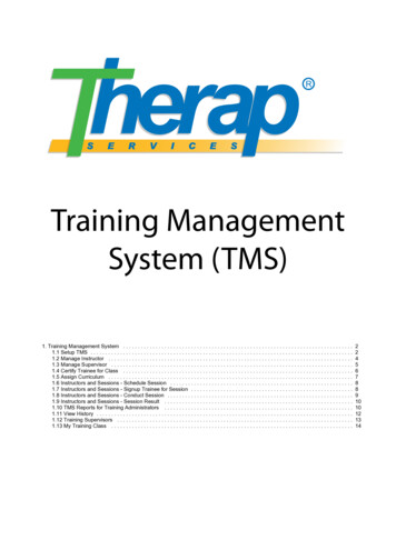 Training Management System (TMS) - Therap Help And Support