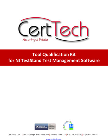 Tool Qualification Kit For NI TestStand Test Management Software