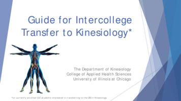Guide For Intercollege Transfer To Kinesiology*