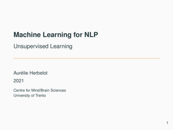 Machine Learning For NLP - Unsupervised Learning - Aurelie Herbelot