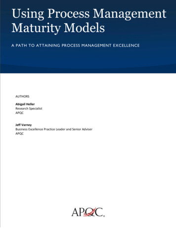 Using Process Management Maturity Models - ACODEV