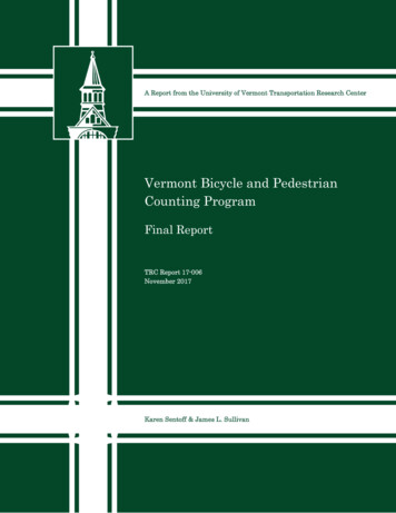 Vermont Bicycle And Pedestrian Counting Program