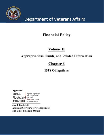 Vol II Ch 6 1358 Obligations - Veterans Affairs